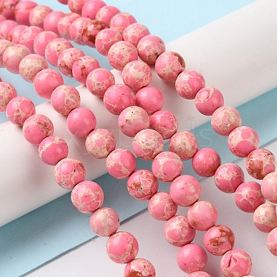 Synthetic Imperial Jasper Dyed Beads Strands G-D077-A01-01F-1