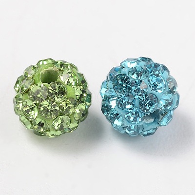 Grade A Rhinestone Pave Disco Ball Beads RB-Q100-M-1