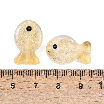 Handmade Foil Lampwork Fish Beads FOIL-Z001-01K-1