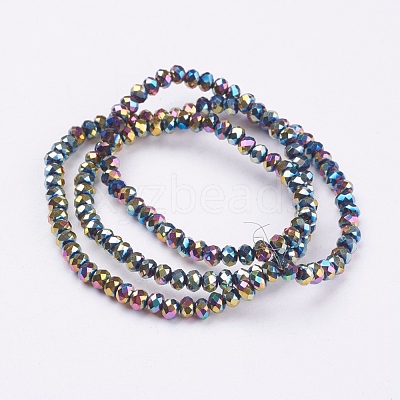 Electroplate Glass Bead Strands EGLA-R080-3mm-M-1