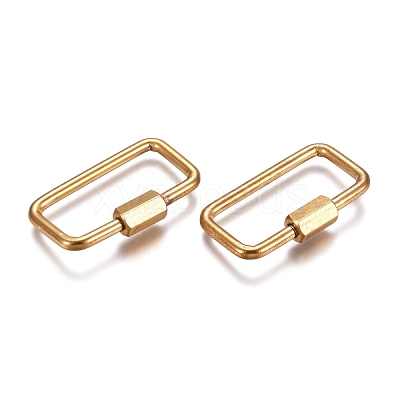 304 Stainless Steel Screw Carabiner Lock Charms STAS-K195-01G-1
