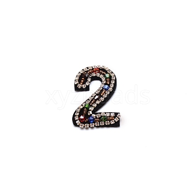 Number Colorful Rhinestone Patches DIY-WH0308-25B-1