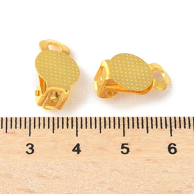 Brass Rack Plating Clip-on Earrings Findings KK-L184-24G-1