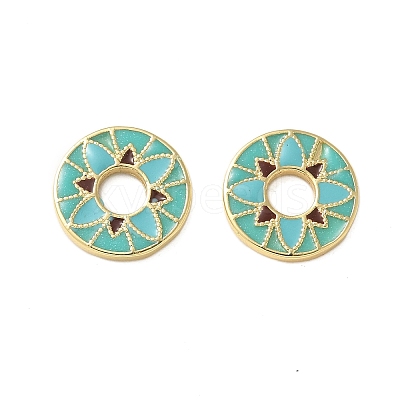 Brass Enamel Beads KK-P290-31G-02-1