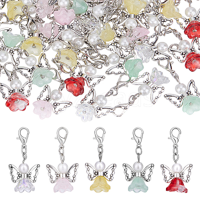 50Pcs Angel Glass Pendant Decoration HJEW-HY00158-1