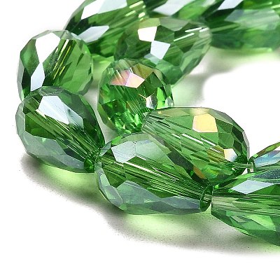 Electroplate Glass Beads Strands EGLA-D015-12x8mm-19-1