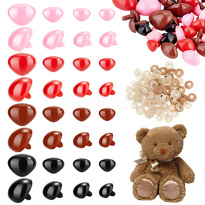 80 Sets 16 Styles Triangle Plastic Craft Safety Screw Noses DIY-GA0005-54-1
