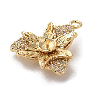 Rack Plating Brass Cubic Zirconia Pendants KK-M267-11G-1