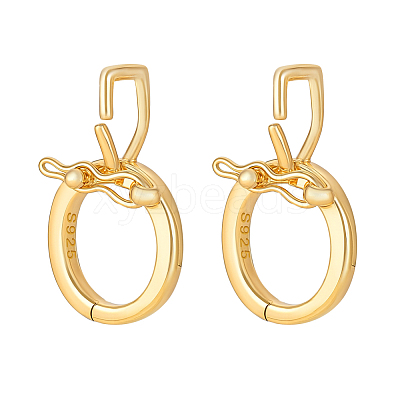 2Pcs Rhodium Plated 925 Sterling Silver Twister Clasps STER-PH0004-51G-1