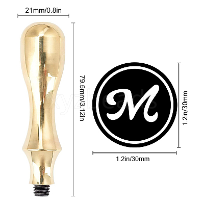 1Pc Golden Tone Brass Stamp Head DIY-CP0008-98F-1