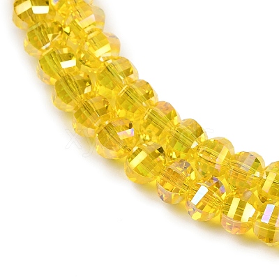 Electroplate Transparent Glass Beads Strands EGLA-B011-08A-AB06-1
