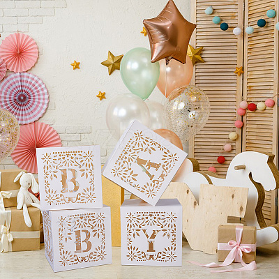 4Pcs Paper with PET Storage Boxes CON-WH0095-192-1