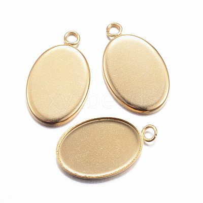 Ion Plating(IP) 304 Stainless Steel Pendant Cabochon Settings X-STAS-H383-12G-1
