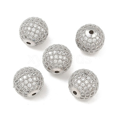 CZ Brass Micro Pave Cubic Zirconia Round Beads LS-ZIRC-L017-05P-1
