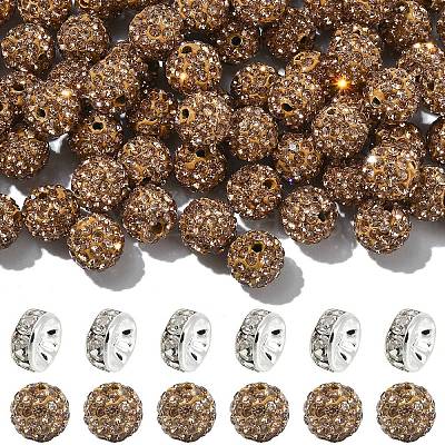 100Pcs Pave Disco Ball Beads RB-YW0001-30I-1