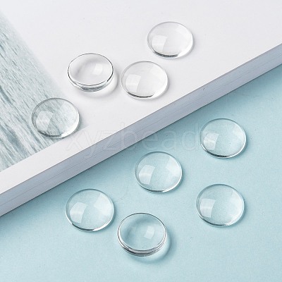 Transparent Glass Cabochons X-GGLA-R026-15mm-1