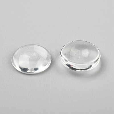 Transparent Glass Cabochons X-GGLA-R026-12mm-1