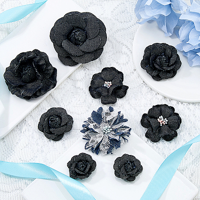 10Pcs 7 Styles Denim Flower for Clothes Garment Accessories Decorative DIY-HS0001-82C-1