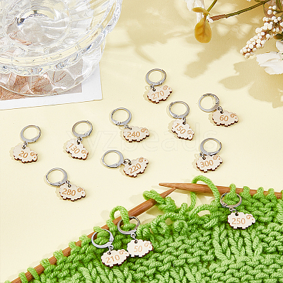 30Pcs Wood Locking Stitch Markers HJEW-BC00115-1