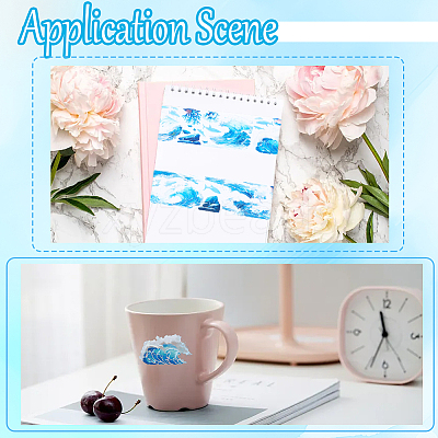 PET Flower Pattern DIY Scrapbook Decorative Adhesive Tapes DIY-WH20011-96G-1