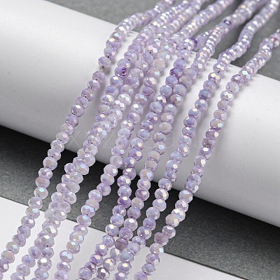 Opaque Baking Paint Glass Beads Strands DGLA-F002-03E-1