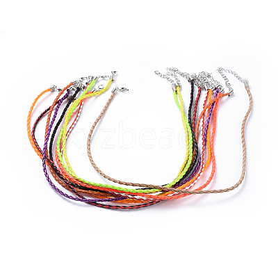 Trendy Braided Imitation Leather Necklace Making NJEW-S105-M-1