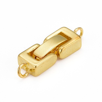 Brass Fold Over Clasps KK-I591-06G-RS-1