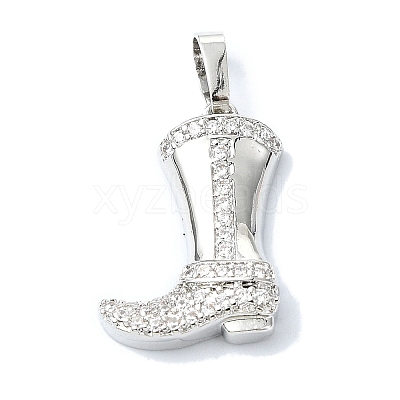 Rack Plating Brass Pave Cubic Zirconia Pendants KK-M282-41P-1