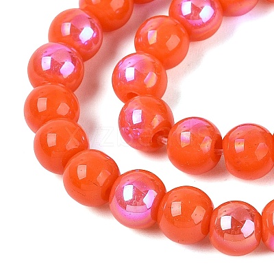 Electroplate Opaque Glass Beads Strands EGLA-Q132-6MM-01C-04-1
