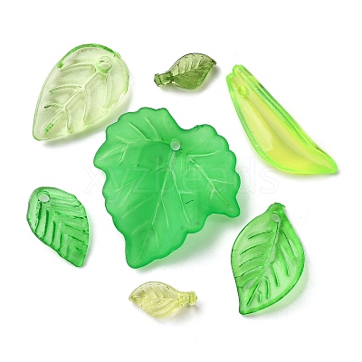 210Pcs 7 Styles Transparent Acrylic Pendants TACR-FP0001-07-1
