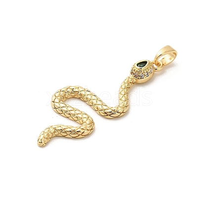 Brass Micro Pave Cubic Zirconia Pendants KK-C108-01G-G-1