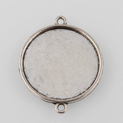 Tibetan Style Alloy Cabochon Connector Settings TIBE-M022-14AS-1