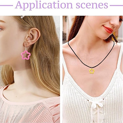 50Pcs Opaque Acrylic Pendants MACR-YW0004-36-1