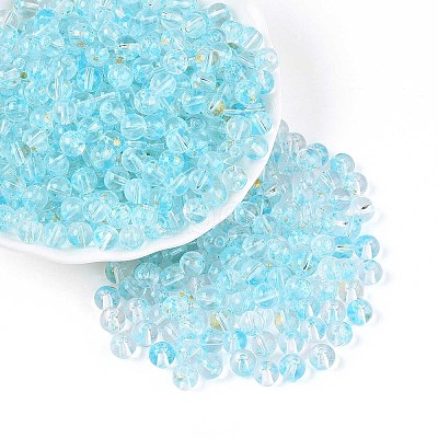 Baking Paint Transparent Glass Beads DGLA-T004-08E-1
