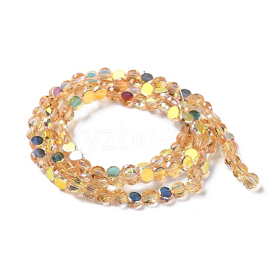 Transparent Electroplate Glass Beads Strands GLAA-Q099-I01-09-1