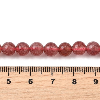 Natural Strawberry Quartz Beads Strands G-L621-B09-6mm-1