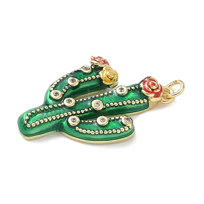 Brass Enamel Pendants KK-B155-21G-02-1