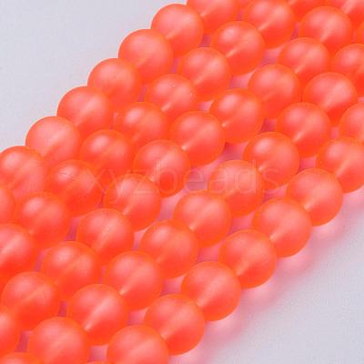 Baking Paint Transparent Glass Bead Strands GLAA-S031-10mm-27-1