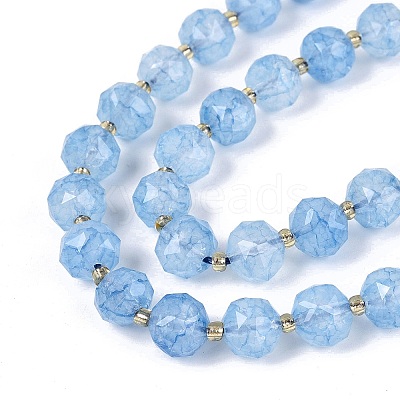 Ombre Effect Dyed Transparent Crackle Glass Beads Strands GLAA-Q111-10MM-02-1