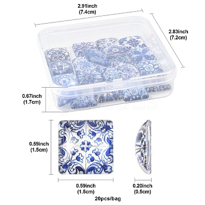 1 Bag Glass Cabochons GGLA-FS0001-17-1