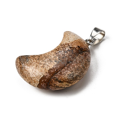 Natural Picture Jasper Pendants G-F820-02F-1