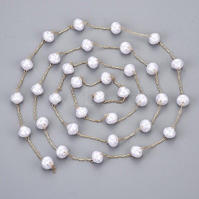 Handmade ABS Plastic Imitation Pearl Beads Chains CHC-T012-26LG-1