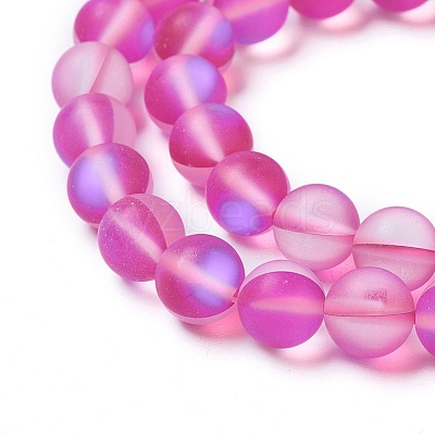 Synthetic Moonstone Beads Strands G-F142-10mm-06-1