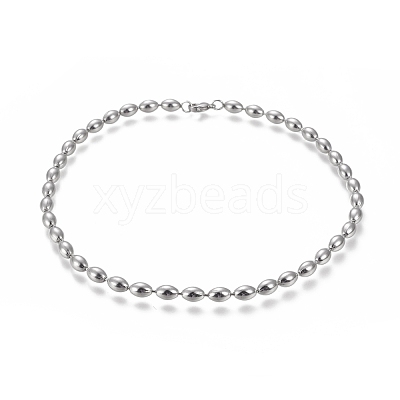 Non-Tarnish 304 Stainless Steel Beaded Necklaces NJEW-I238-05B-1