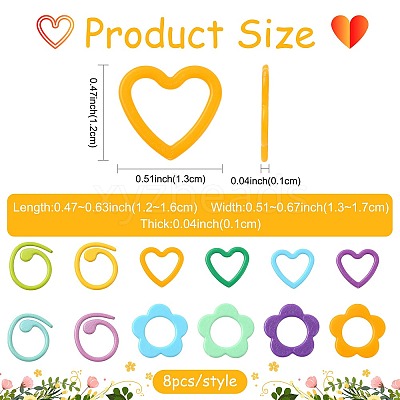 96Pcs 12 Styles Plastic Knittings Tool DIY-FS0010-60-1