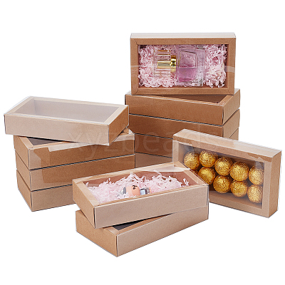 Cardboard Drawer Gift Storage Boxes with Clear Cover CON-WH0092-72C-03-1