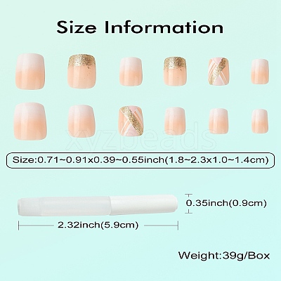 ABS Plastic Full Cover Press On False Nails DIY-CJC0006-15-1