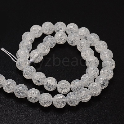 Crackle Glass Round Beads Strands CCG-E001-10mm-04-1