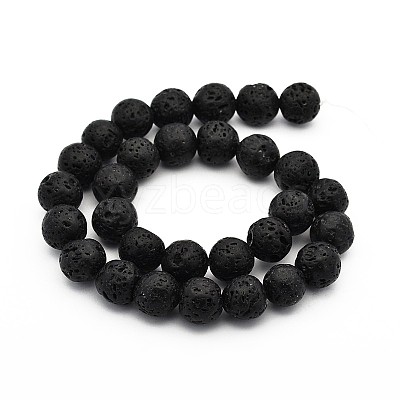 Natural Lava Rock Round Bead Strands X-G-M169-8mm-03B-1