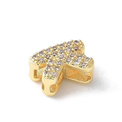 Brass Micro Pave Clear Cubic Zirconia Initial Multi-strand Links KK-S520-01G-11-1